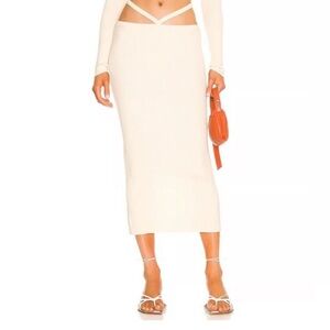 For love & lemons knit Cream Midi Skirt